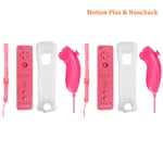 2 pinkki nunchuck-Bonadget Nintendo Wii/Wii U Joystickille 2 in 1 -langattomaan peliohjaimen ohjainsarjaan Motion Plus silikonikotelolla videopeli