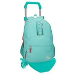 Pepe Jeans Darienne Sac à dos double compartiment avec chariot Vert 32x44x22 cms Polyester et PVC 30.98L