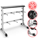 Support Pour Haltères - Musculation, Charge Max. 300 Kg, 98x95x48cm - Rack De Rangement Pour Disques De Poids Et Barres D'haltères