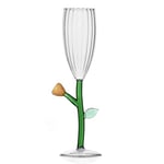 Ichendorf Milan Flûte Optique Fleur Ambre | Collection Botanica | 16 cl | Verre borosilicate | Fait à la main