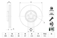 Bromsskiva Bosch - BMW - X5, X6 m, X7 g07, X6 g06, X7 m, 8-serie g15, 8-serie g14