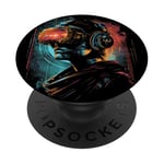 Casque VR futuriste – Cyberpunk Sci-Fi Art PopSockets PopGrip Adhésif