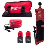 M12FDGS-202B Meuleuse droite 12V Li-Ion 2x2Ah +chargeur en sac de transport - Milwaukee