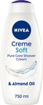 NIVEA Care Shower Creme Soft (750ml) Caring Shower Body Cream Enriched with Alm
