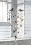 Large Wind Chime Bird Leaf Design Metal Hanging Garden Moblie Beads Wind Chimes