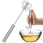 Egg Whisk,Stainless Steel Hand Push Whisk Egg Blender,Stainless Steel Egg Beater, Milk Frother, Whisk Blender Versatile Hand Push Mixer Stirrer Tool for Cooking Kitchen Gadgets -12 Inches