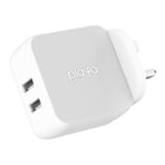 PLAYA Dual USB Wall Charger 24W (Home Charger Compatible with iPhone, Samsung, Google, iPad, AirPods, and more) White