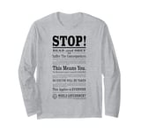 One Piece Stop Read And Obey World Government Poster Long Sleeve T-Shirt