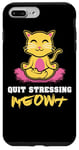 Coque pour iPhone 7 Plus/8 Plus Quit Stressing Meowt Siège de méditation en lotus pour chat