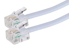 Maplin RJ11 Connector to RJ11 Connector 6P4C Telephone Modem Lead 3m White