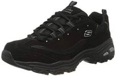 Skechers Women's D'lites-biggest Fan Trainers, Black Trubuck Mesh Trim, 8 UK