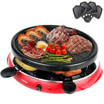 Appareil a Raclette - Raclette pour 2 4 Personnes Électrique Traditionnel Revêtement Anti-Adhésif Plaque de Cuisson, 4 Raclette Plancha - 900W