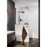 Schulte - Pare-baignoire fixe, 1 volet Capri profilé noir, verre 5 mm transparent 100 x 120 cm