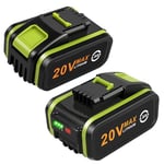 2 Pack 4.0Ah 20V Battery for Worx, ASUNCELL Li-ion Replacement Battery for Worx 20V WA3551, WA3551.1 WA3553 WA3553.2 WA3641 WG629E WG546E WU268 WX166.4 Compatible with Worx 20V Cordless Power Tools