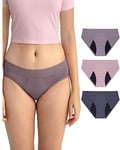 Neione Culotte Menstruelle Flux Moyen Femme Hipster Menstruel en Modal pour Règles Midi Slip Grande Taille Lot de 3 Amorio 3XL