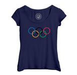 T-Shirt Femme Col Echancré Anneaux Olympiques Jeux Olympiques Tokyo 2020 Sport