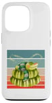 Coque pour iPhone 13 Pro Serpent vert dormant paisible serpents granuleux animaux