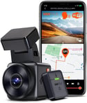 E1 2.7K Mini Dashcam Voiture WiFi GPS,2.5K 1440P/60FPS Caméra Embarquée de Bord HDR,Contrôle Vocale en Français & Appli,24H Mode Parking du Tampon,Vision Nocturne 1,54 Pouces 160°Max 512Go(Q23)