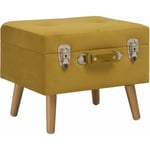 Maison Chic - Tabouret de rangement Banc Coffre de Rangement 40 cm Jaune moutarde Velours 33272