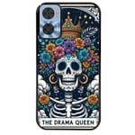 Coque noire pour Moto E13 tete de mort drama queen