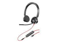 Poly Blackwire 3325 - Blackwire 3300 series - micro-casque - sur-oreille - filaire - jack 3,5mm, USB-C - noir