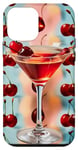 Coque pour iPhone 12 mini Cocktail Martini Esthétique Eté avec Cerises Rétro