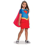 RUBIES - DC Super Hero Girls - Déguisement Classique Supergirl - Taille M - Costume Combinaison Bleu et Cape Rouge - Pour Halloween, Carnaval - Idée Cadeau Noël