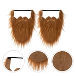 (Light Brown) Funny Fake Beards Halloween Fake Beard Mustache Fake