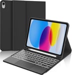 Clavier Ipad 10 Génération Avec Pavé Tactile, Étui Ipad 10 Génération Avec Clavier 10,9"" 2022 Avec Bluetooth, Rétro-Éclairé, Clavier Magnétique Amovible Avec Disposition Qwerty Italienne Pour Ipad 10