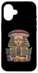 Coque pour iPhone 16 Pharaon King Tut Chapeau de champignon égyptien