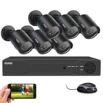 maisi 8CH CCTV Camera Systems, 6pcs 2MP HD Surveillance Outdoor Cameras, 1080P DVR Home Recorder System (APP/ Email Alerts, Remote Access, Motion Detection, Night Vision, Waterproof, NO Hard Drive)