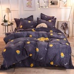 N\C Bedding Set Duvet Covers Full Queen Size Comforter Set Duvet Cover Sets King Size Grey Kids Double Duvet Covers Set Winter Duvet Cover Set Quilt Cover Sets Flat Sheet Soft Warm Flannel