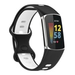 För Fitbit Charge 5 Tvåfärgs watch Black White