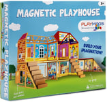 Playmags 48 Pcs Magnetic Tiles Building Toy - Playhouse Building Set for Kids