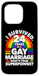 iPhone 15 Pro 24th Wedding Anniversary 24 Years Gay Marriage Husband Case