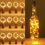 Groofoo - Guirlande led Boîteille 2m 20LEDs Boîteille Lumineuse,LED Bouchon Bottle Light étanche Fil D'argent Flexible Décoration pour Partie,Mariage