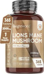 Lions Mane Supplement 2000Mg - 365 Vegan Tablets (1Year Supply) 50% Polyphenols