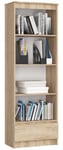 Bibliothèque de bureau AKORD R60 Chêne Sonoma 60 cm 1 tiroir façade Chêne Sonoma 4 étagères 60x35x180 cm