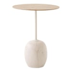 &Tradition-Lato LN8 Bord 40 cm, Lakeret Eg / Crema Diva Marble