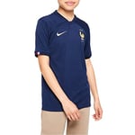 NIKE Unisex Kids Fff Dri Fit Stadium Home T Shirt, Midnight Navy/Metallic Gold, 13 Years UK