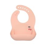 LÄSSIG Baby Bavoir en silicone Bavoir pour petits enfants avec bac de récupération lavable au lave-vaisselle/Happy Fruits Cherry