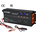 3500W Convertisseur 12V/24V 220V Pur Sinus Transformateur 4 Port USB pour Voiture Camping Voyage