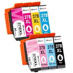 378XL Replacement for Epson 378 XL Ink Cartridges Compatible with Epson Expression Photo XP-8700 XP-8605 XP-8505 XP-8600 XP-8500 XP-8005 XP-8000 XP8500 XP8600 XP-15000 Printer, 6-PACK