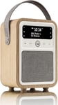 Monty Radio DAB Plus/DAB avec Bluetooth, FM et Radio Réveil Fonction - Alimentée par Secteur et Batterie Radio Portable avec Antenne, Prise Casque et Port de Charge USB - Chêne