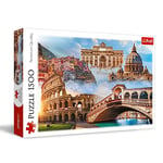 Trefl-Endroits préférés:Italie-Puzzle 1500 pièces-Puzzle avec Monuments Italiens, Collage pour Les passionnés de Voyage, DIY, Puzzle Classique pour Adultes et Enfants à partir de 12 Ans.