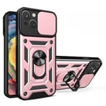 SKALO iPhone 15 Armor Hybrid Metallring Kameraslider - Roséguld Rosa guld