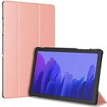 Étui pour tablette Samsung Galaxy Tab A7 10,4 pouces, coque arrière souple avec fonction support mince, plusieurs angles de vision, activation automatique pratique, rose