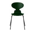 Fritz Hansen - 3101 Myran 4 ben, Färgad Ask, Evergreen, Underrede Svart - Matstolar - designer_arne_jacobsen - Grön - Metall/Trä