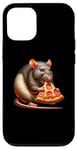 Coque pour iPhone 12/12 Pro Drôle de rat mangeant des pizzas peperoni