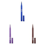 3INA MAKEUP - The Color Pen Eyeliner 850 + The Color Pen Eyeliner 482 + The Color Pen Eyeliner 575 - Bleu - Violet - Marron - Eyeliner 10h longue durée - Eyeliner Mat - Vegan - Cruelty Free